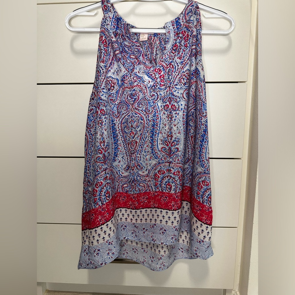 St. Tropez West M sleeveless, tank top paisley colorful blouse for women M